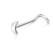 Half Moon Silver Curved Nose Stud NSKB-04s